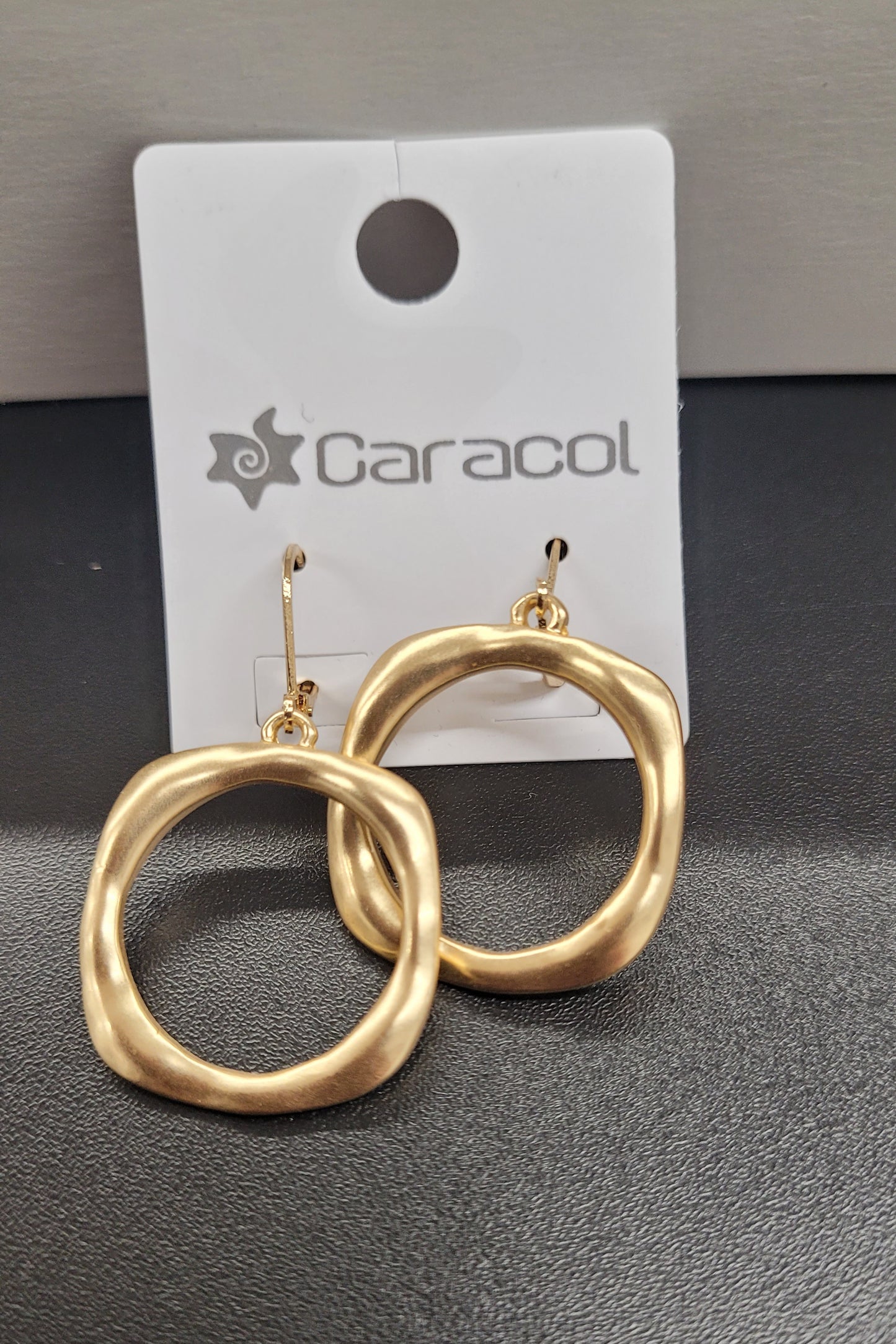 Caracol Dangling Gold Earrings 2224-GLD