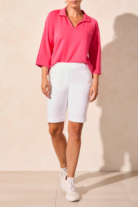 Tribal Flatten It Pull On Shorts w/Slits White 20580-7165-0001