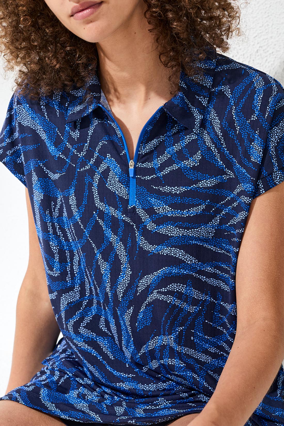 Tribal Dolman Polo Top Aquatic 20900-3024-1911