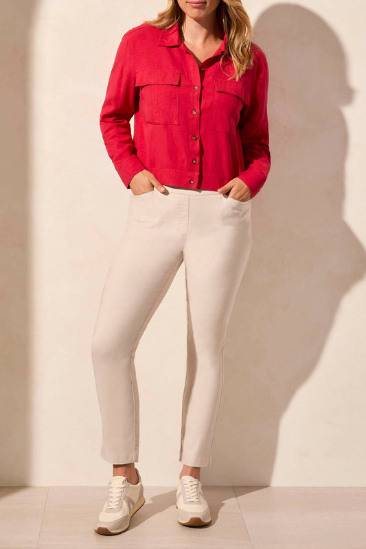 Tribal L/S Button Front Jacket w/Chest Pockets Cherry 21520-4525-1150