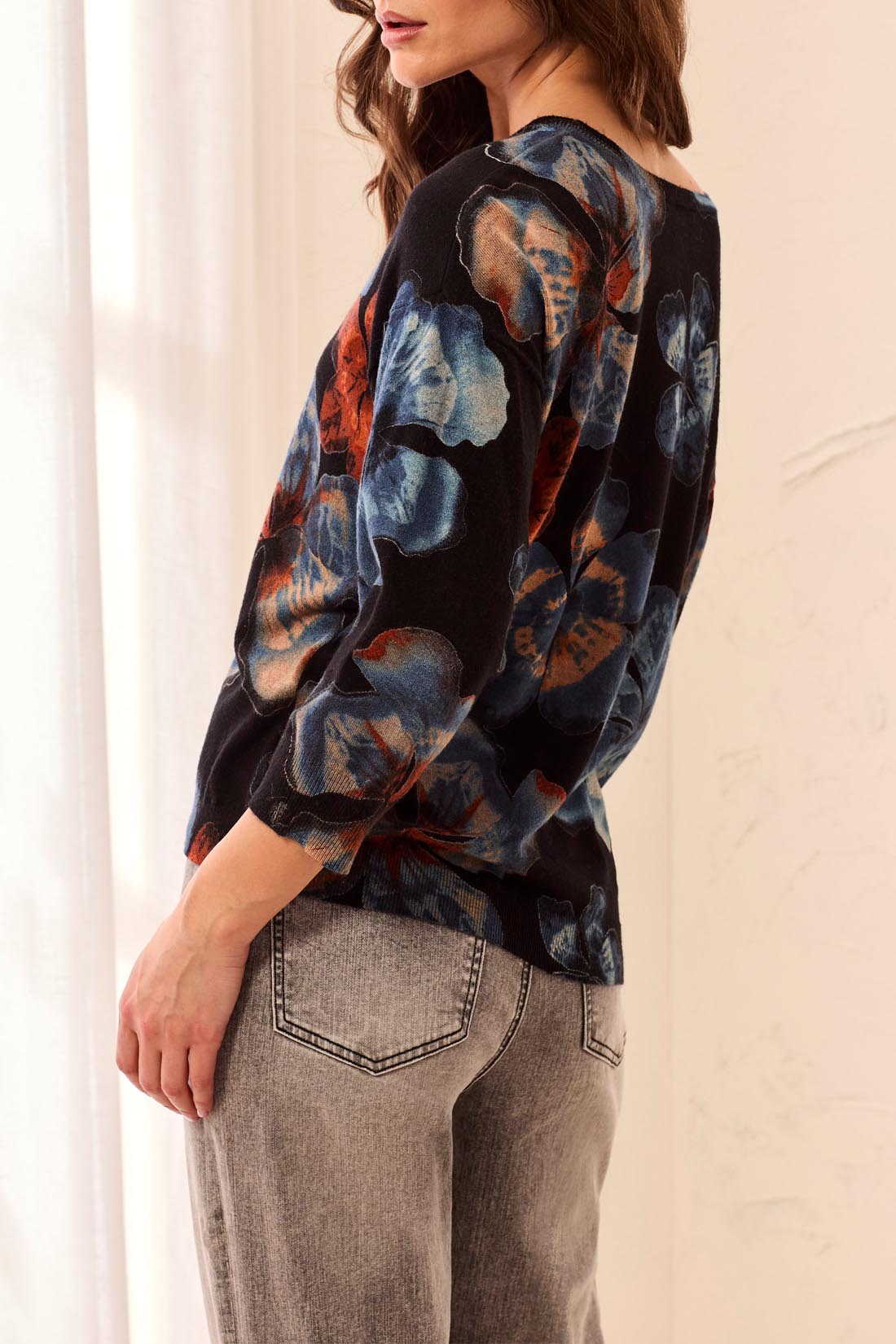Tribal 3/4 Sleeve Crew Neck Sweater Maple 21750-8169-2668
