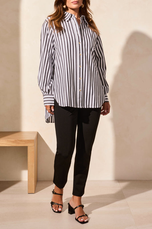 Tribal L/S Button Front Shirt White 21980-3747-0001