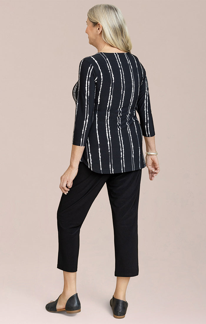Sympli Go To Classic T Relax 3/4 Sleeve Print  Cecily Black 22110RP-2