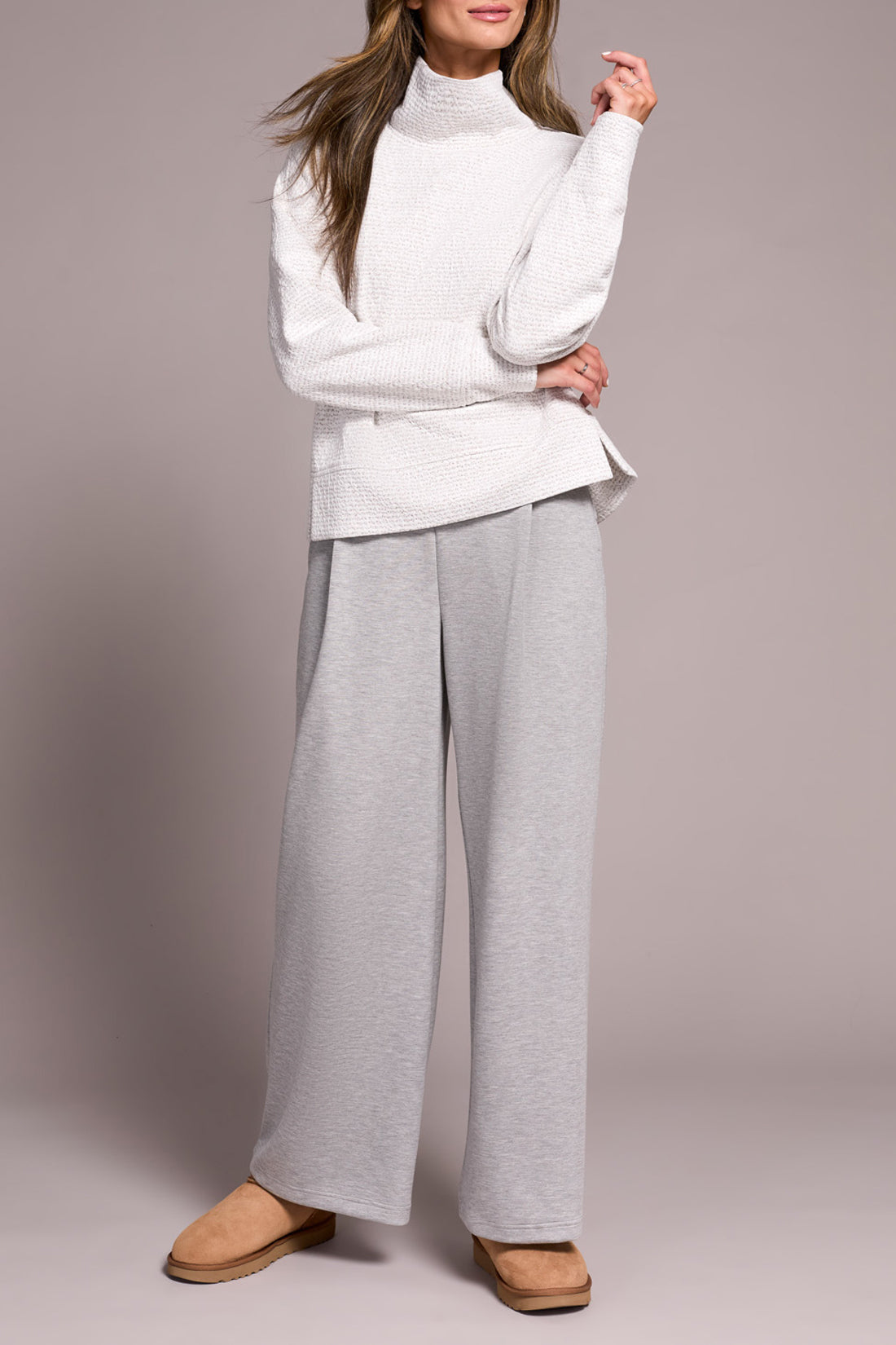 Tribal L/S Funnel Neck Top  H. Frostgrey 22400-8240-3131