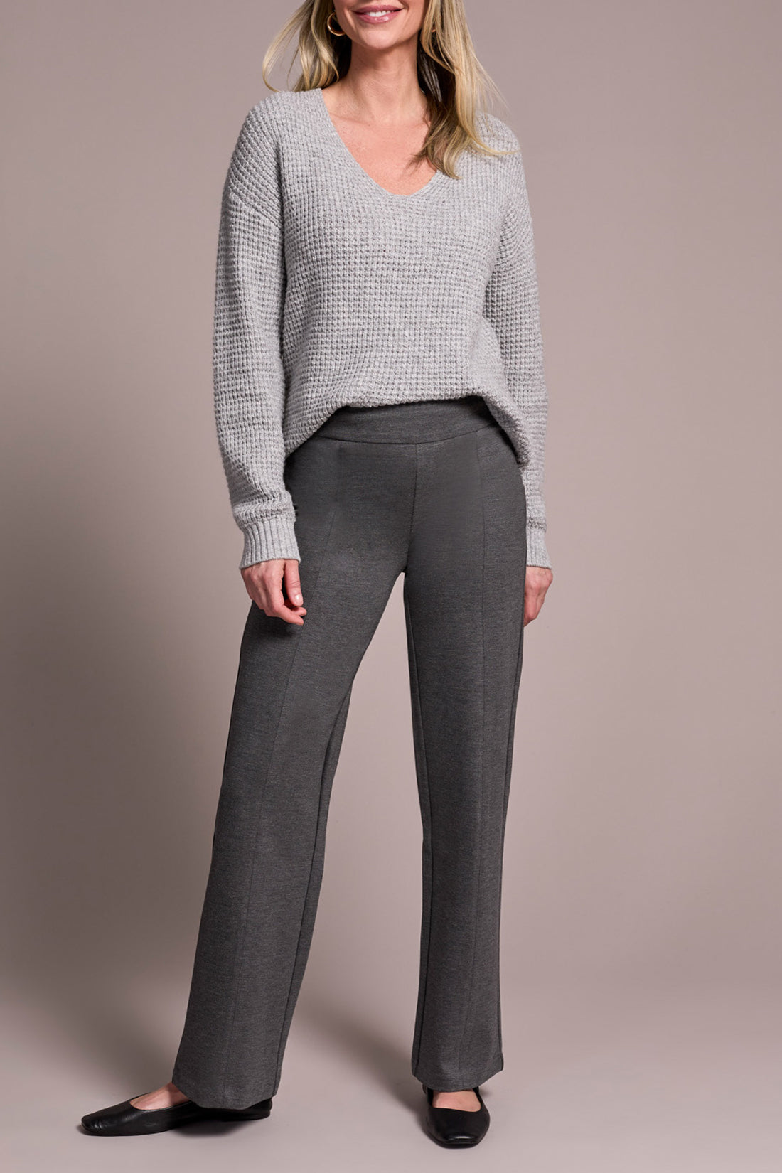 Tribal Pull-On Pant w/ Pin Tucks  H. Charcoal 22430-7026-0367