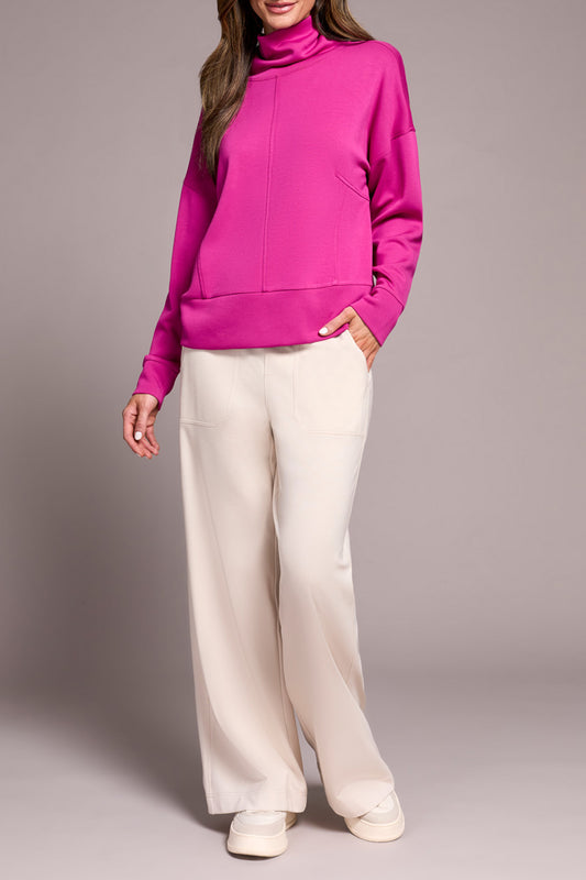 Tribal L/S Funnel Neck Top  Pink Flambe 22750-3390-1416