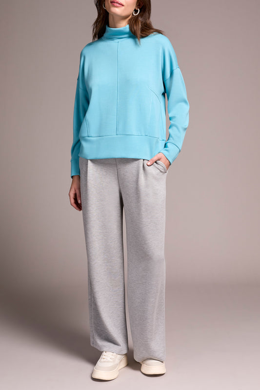 Tribal L/S Funnel Neck Top MistBlue 22750-3390-3270