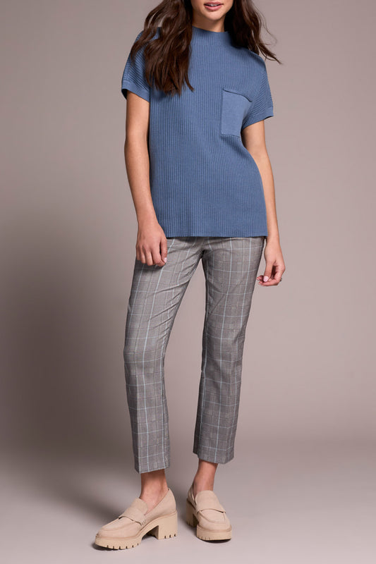Tribal S/S Dolman Sweater w/ Pocket  Slateblue 22770-8286-2637