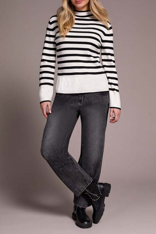 Tribal L/S Funnel Neck Sweater Cream 22890-835-0026
