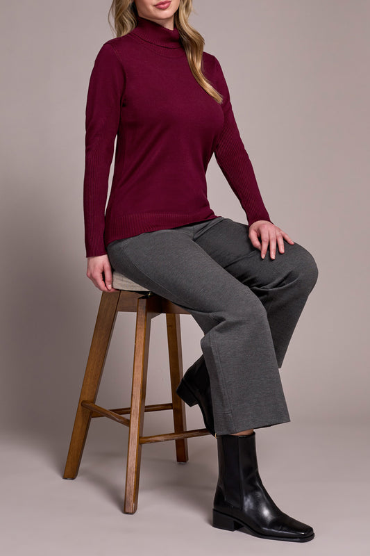 Tribal L/S Turtle Neck Sweater Wine 22920-835-0009