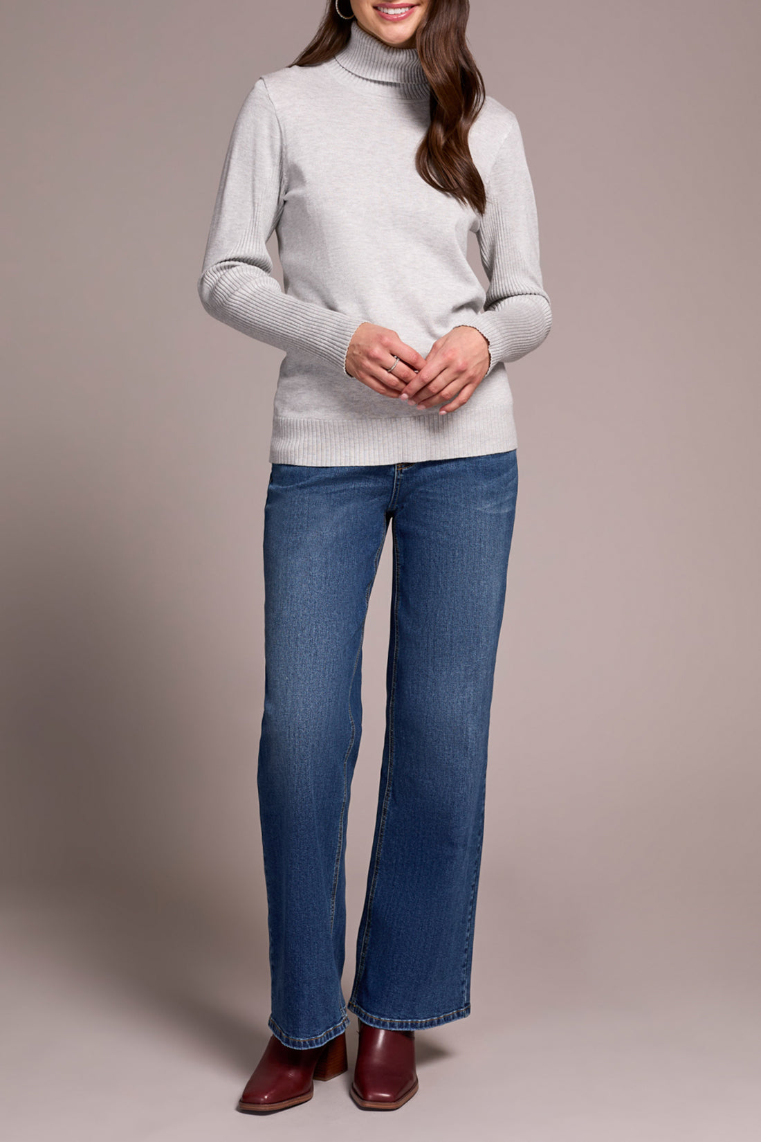 Tribal L/S Turtle Neck Sweater Grey Mix 22920-835-0266