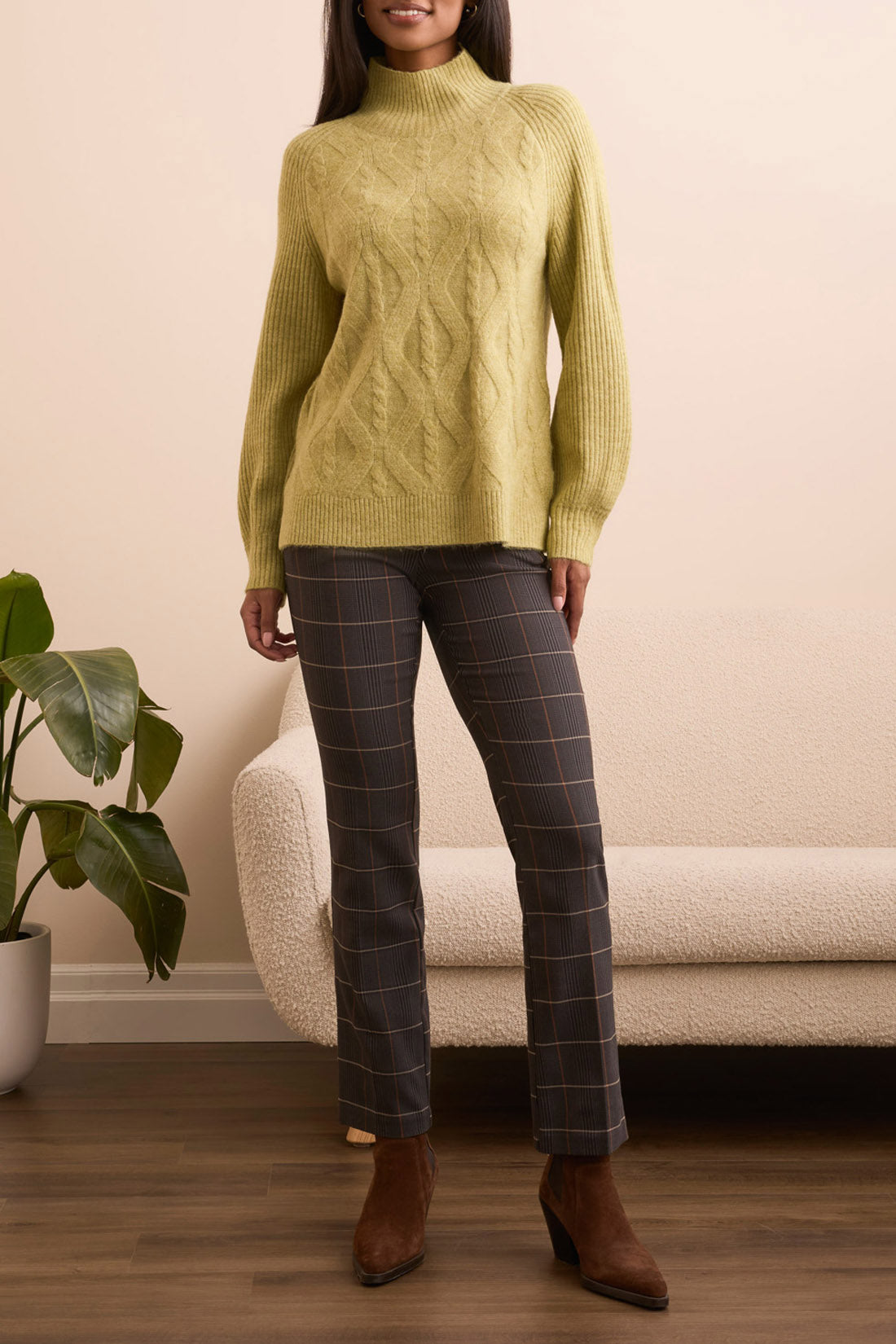 Tribal L/S Mock Neck Sweater Leek 23220-3590-3264