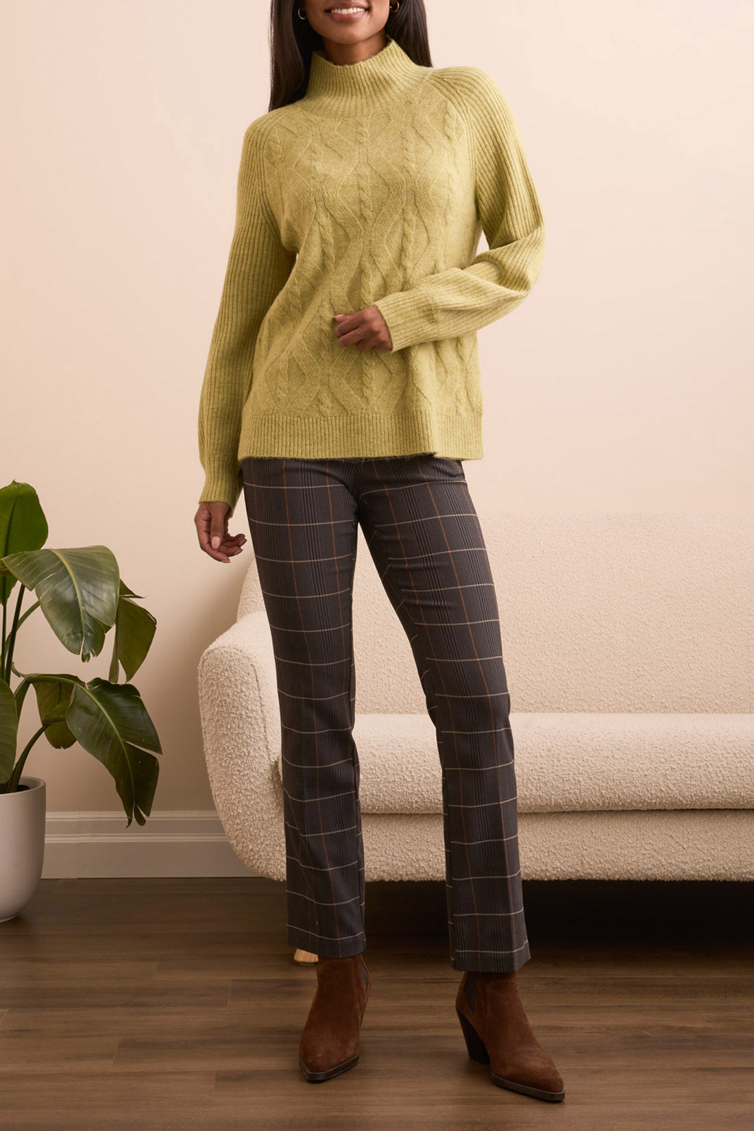 Tribal L/S Mock Neck Sweater Leek 23220-3590-3264