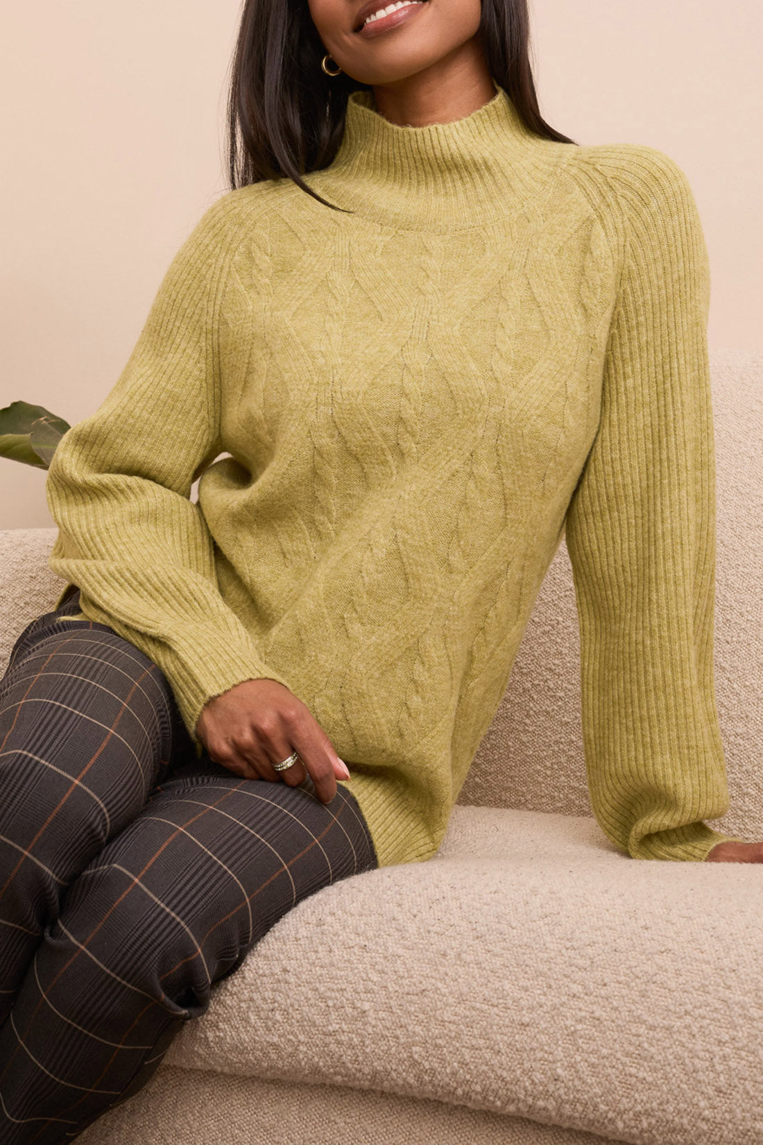 Tribal L/S Mock Neck Sweater Leek 23220-3590-3264