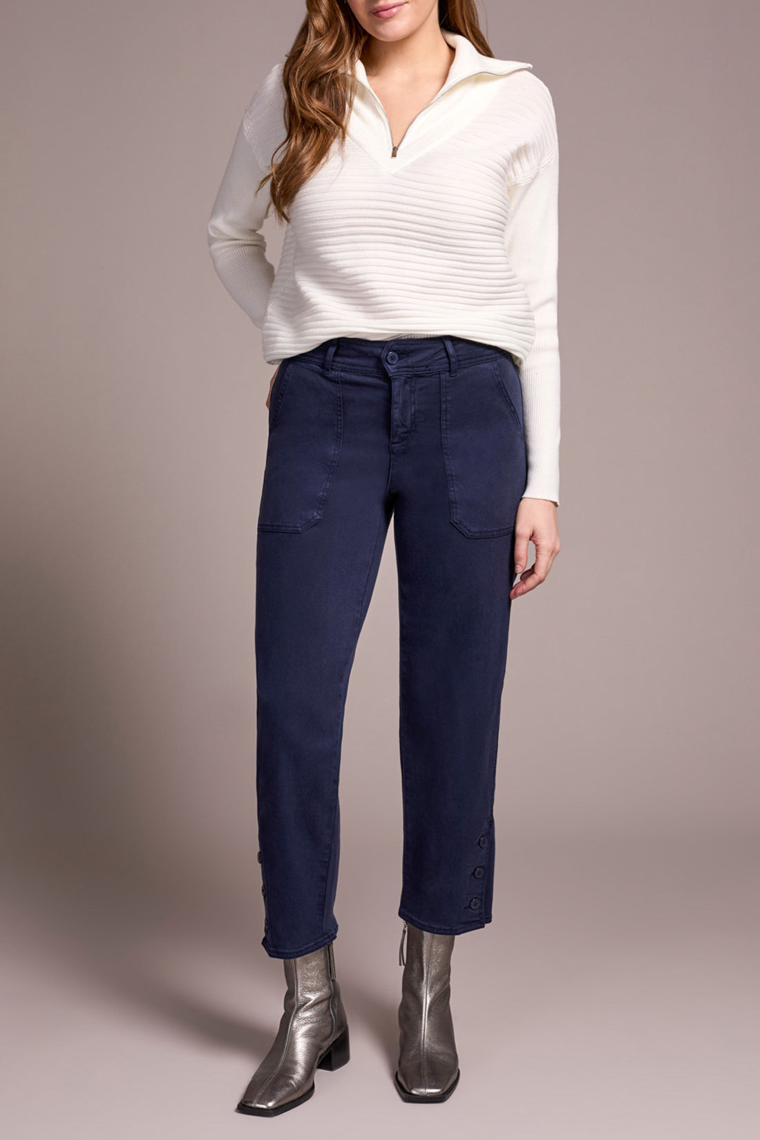 Tribal Fly Front Ankle Pant w/Button Vent Sapphire 23230-8298-0805