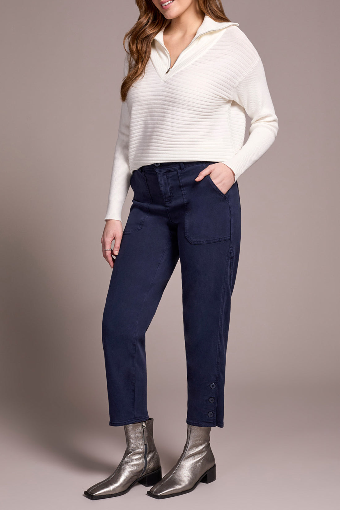 Tribal Fly Front Ankle Pant w/Button Vent Sapphire 23230-8298-0805