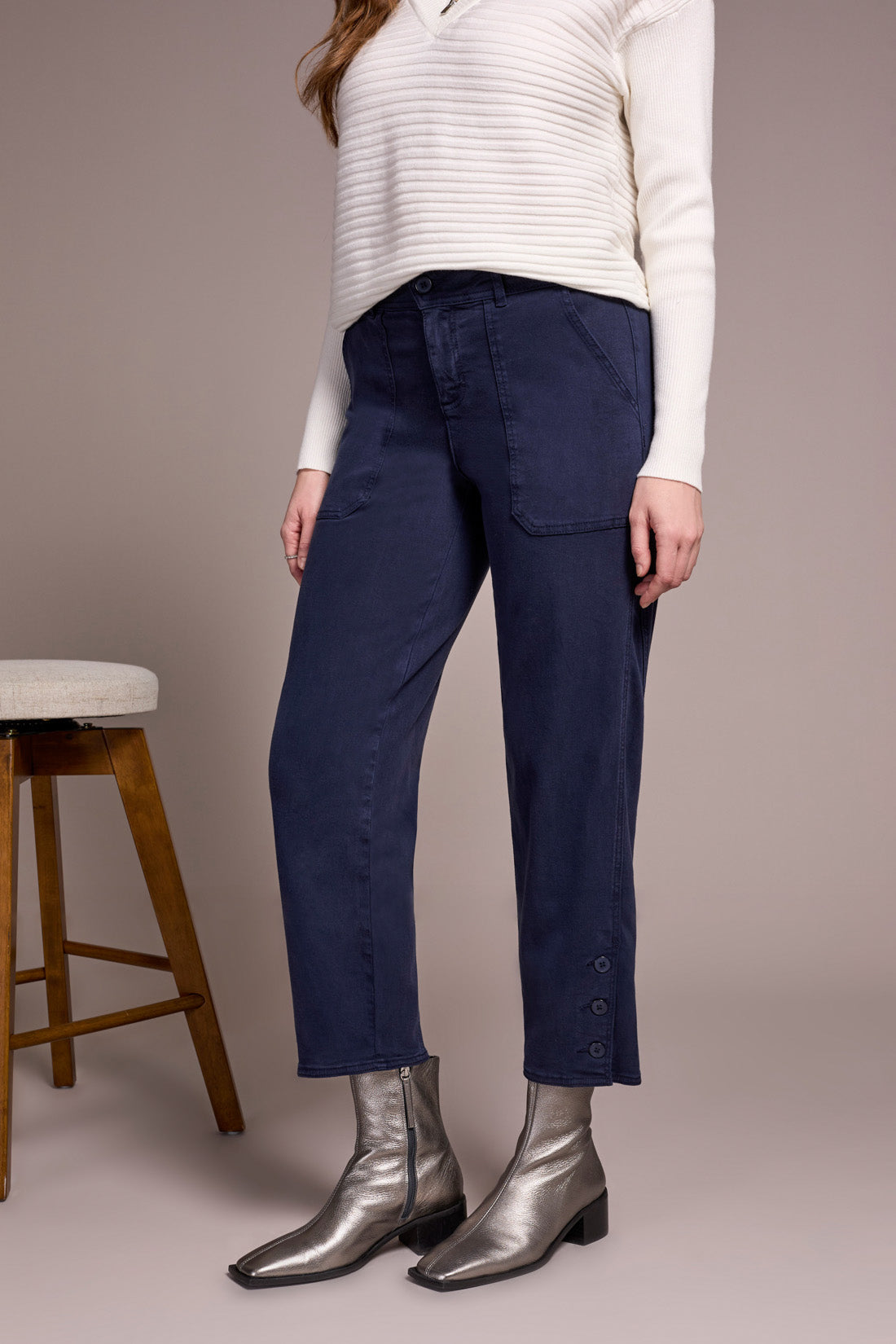 Tribal Fly Front Ankle Pant w/Button Vent Sapphire 23230-8298-0805