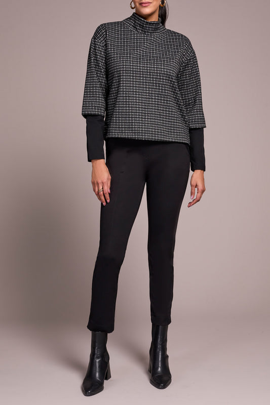 Tribal L/S Mock Neck w/ Combo Charcoal 23250-8316-0097