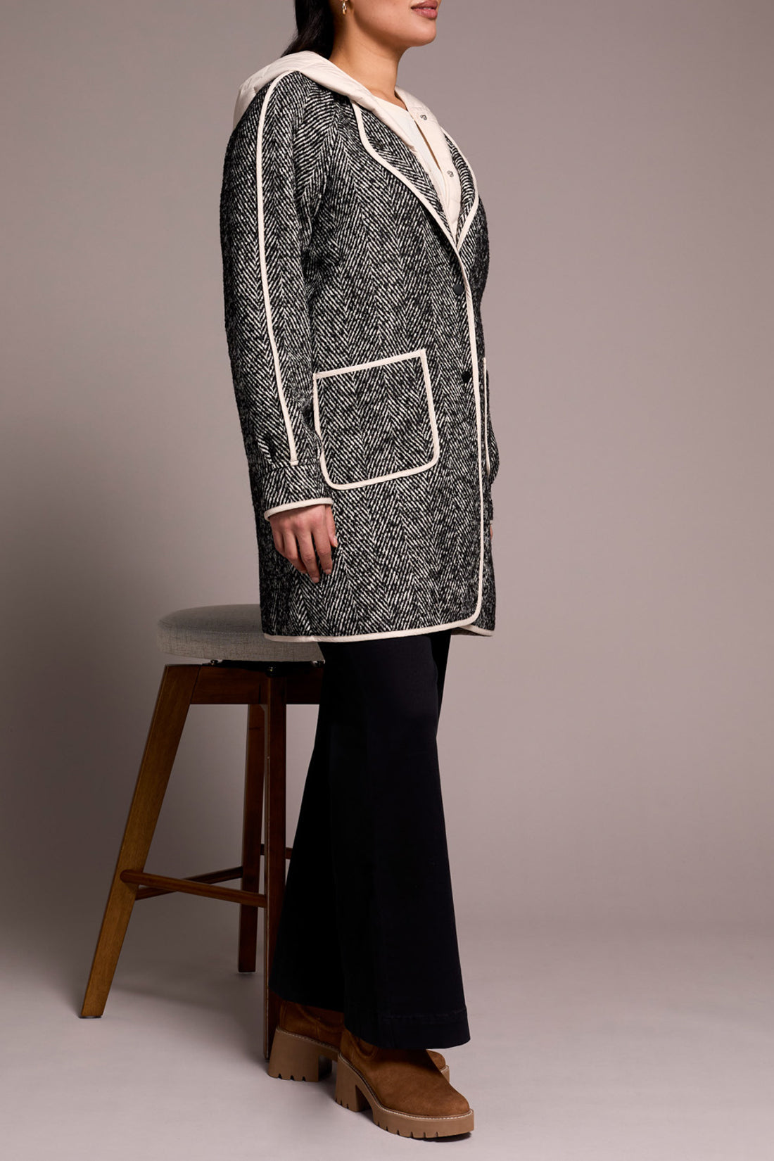 Tribal L/S w/Fooler Hood Coat Charcoal 23310-8325-0367