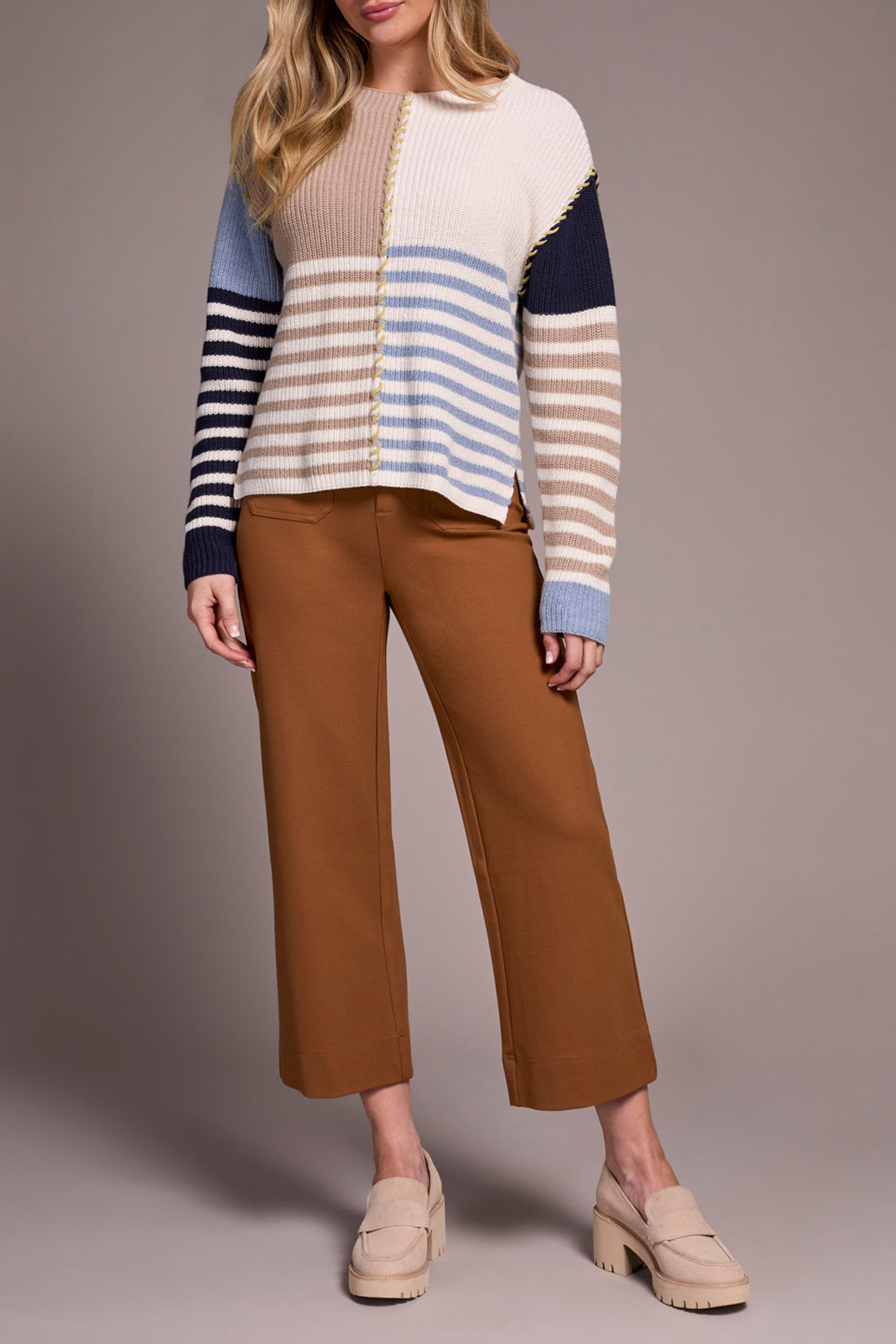 Tribal L/S Boat Neck Sweater Sandstone 23380-8077-0874