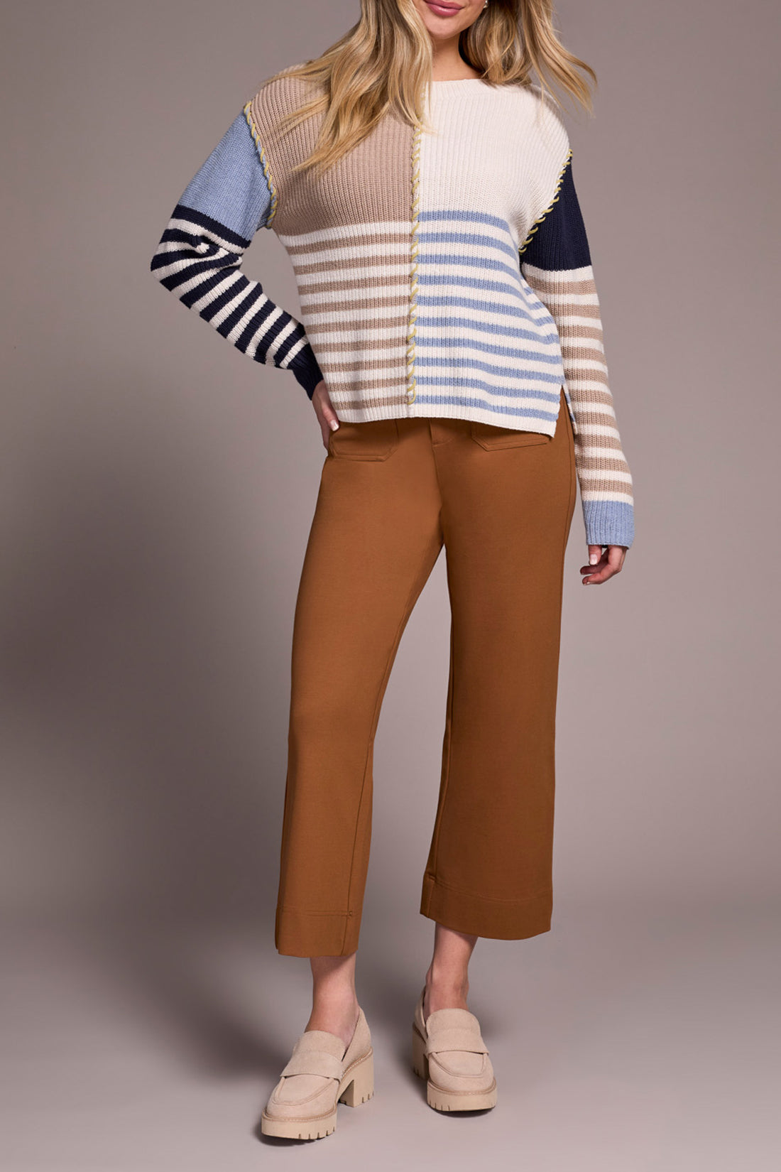 Tribal L/S Boat Neck Sweater Sandstone 23380-8077-0874
