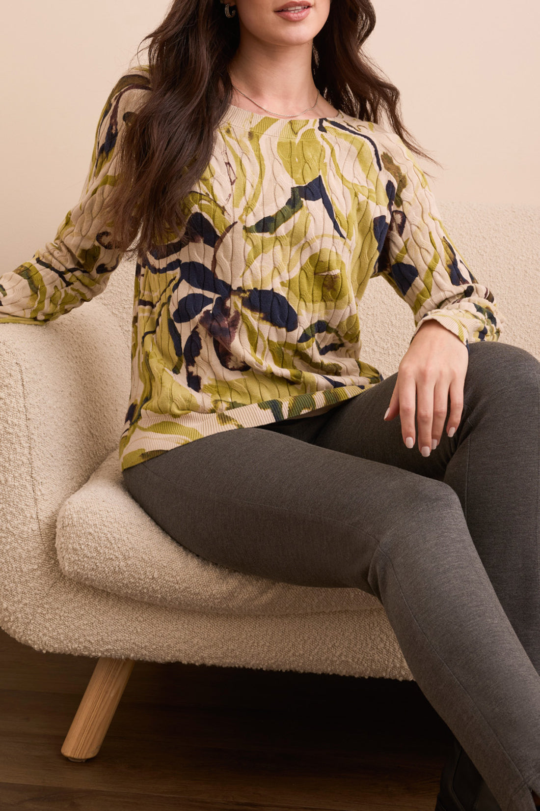 Tribal L/S Crew Neck Sweater Leek 23830-576-3264
