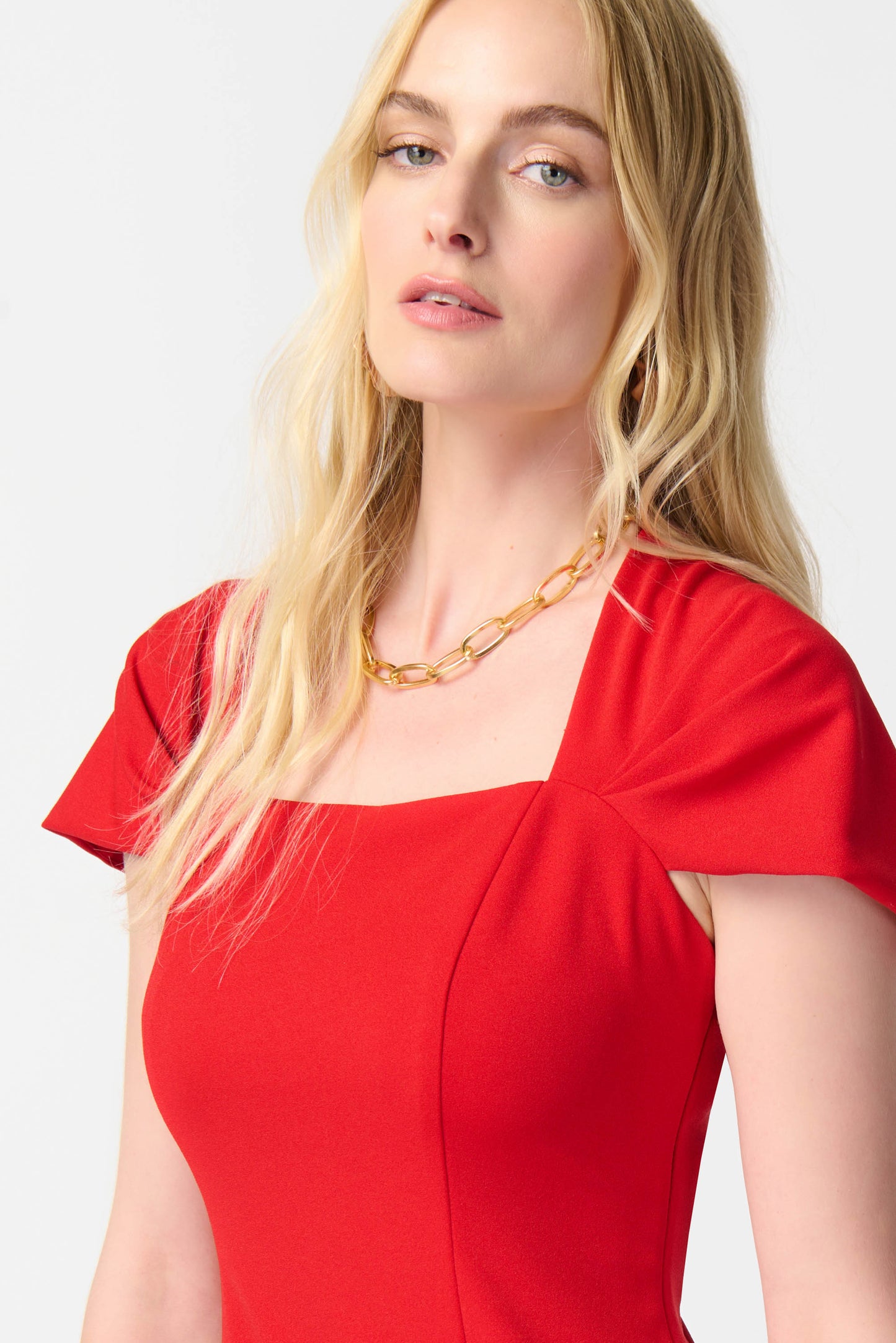 Joseph Ribkoff Crepe Sheath Dress Radiant Red 241048