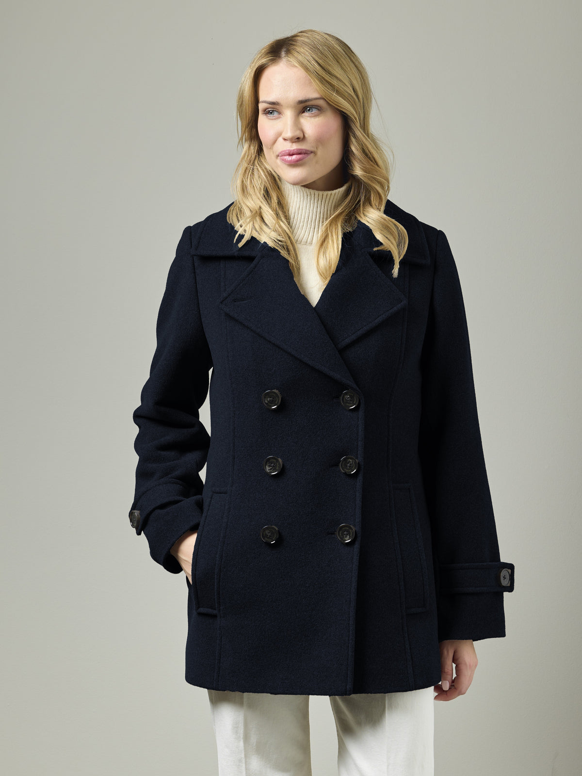 Junge Orchid Coat Navy 2419