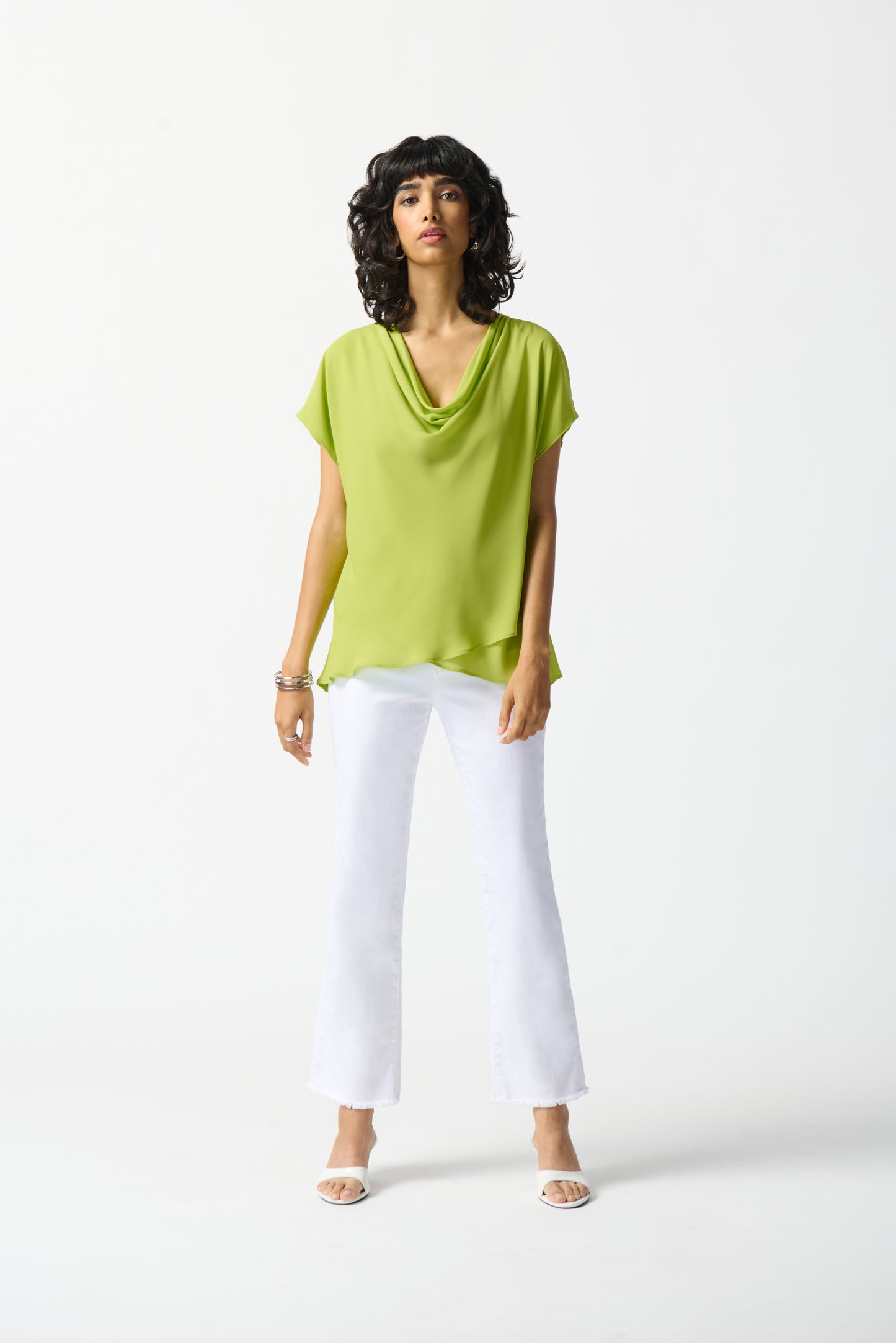 Joseph Ribkoff Fit and Flare Layered Top Key Lime 242027
