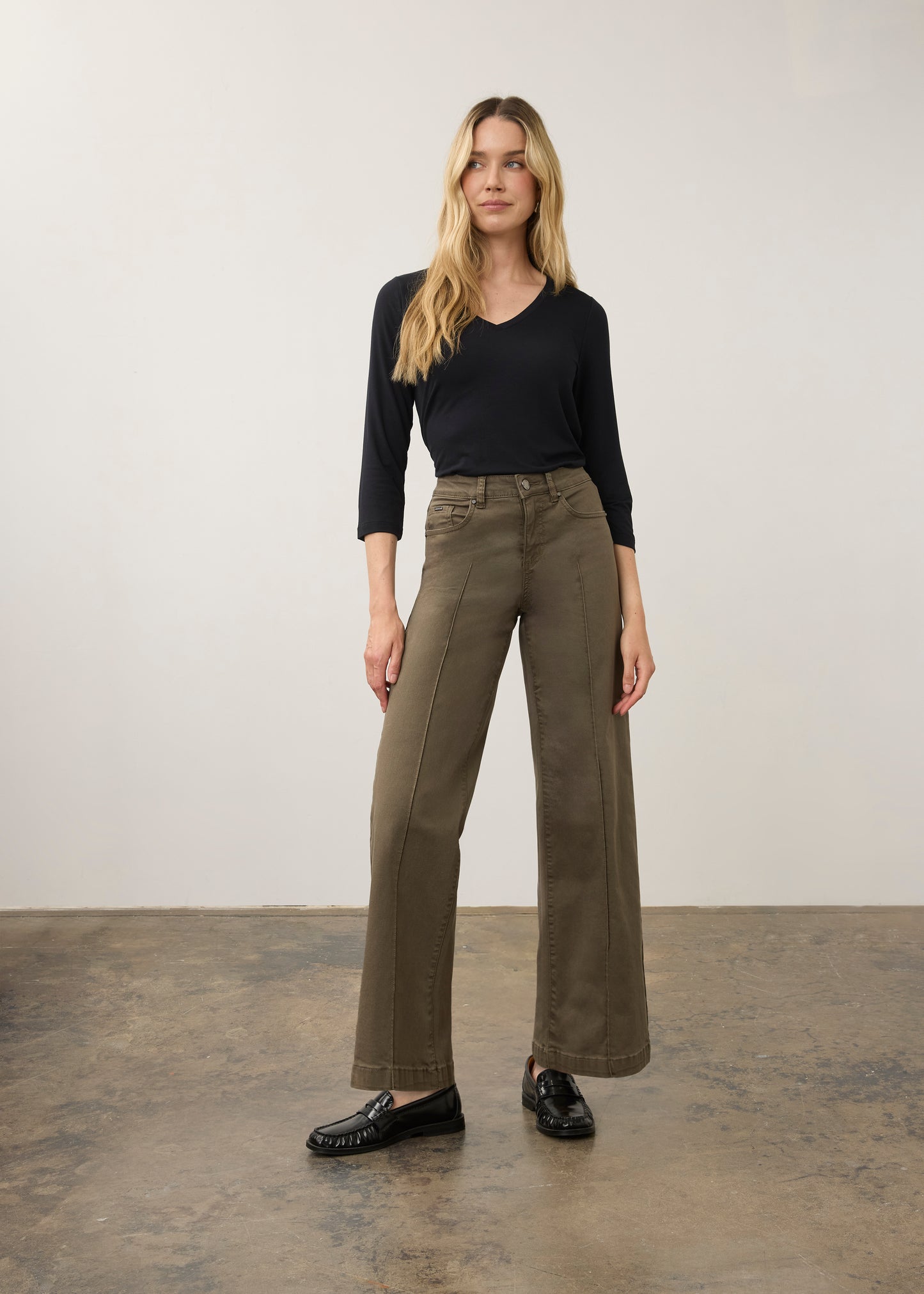FDJ Olivia Wide Leg Pants Olive 2447511