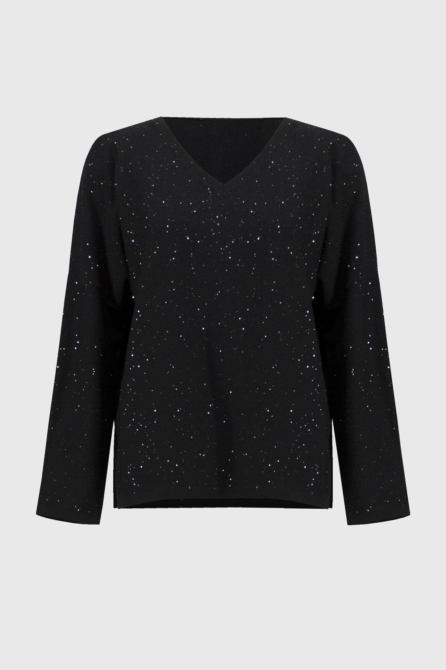 Joseph Ribkoff Sequined Sweater Knit Boxy Top Black 244921F25