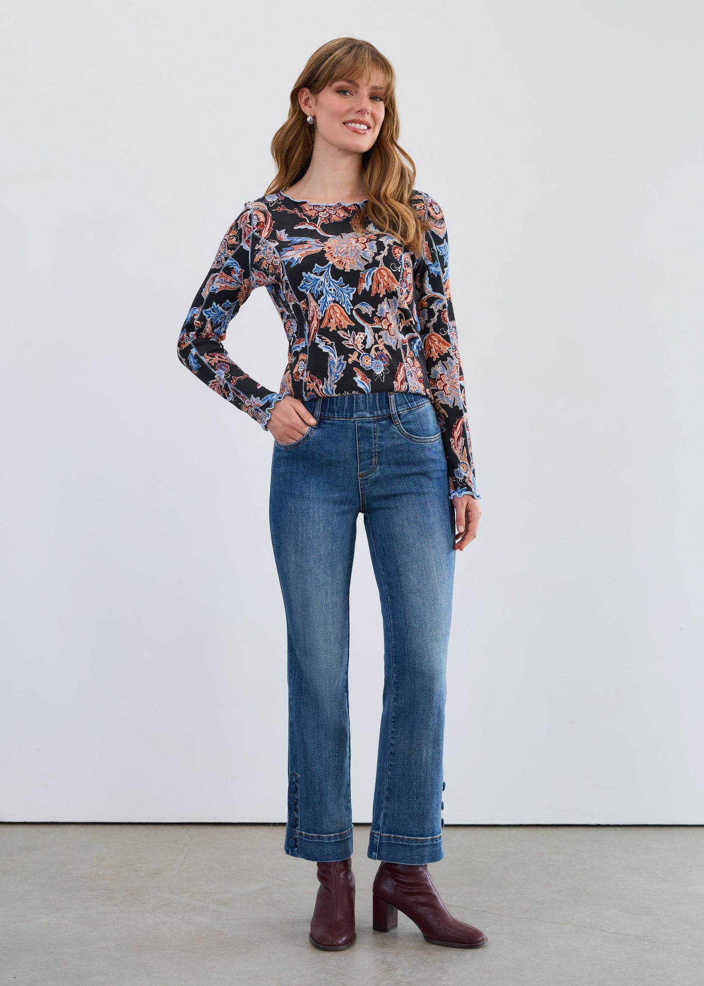 FDJ Pull-On Boot Ankle Jeans Dark Vintage 2462669