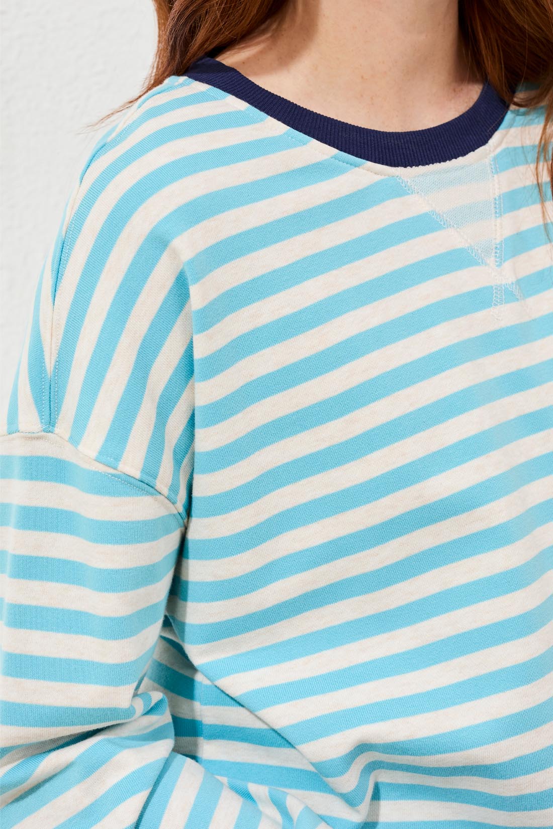 Tribal Long Sleeve Crew Neck Top w/Combo Aqua Sky 24870-8329-1036