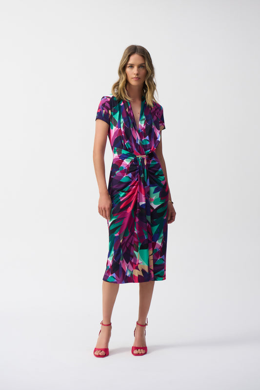 Joseph Ribkoff Tropical Print Wrap Dress Multi 251042