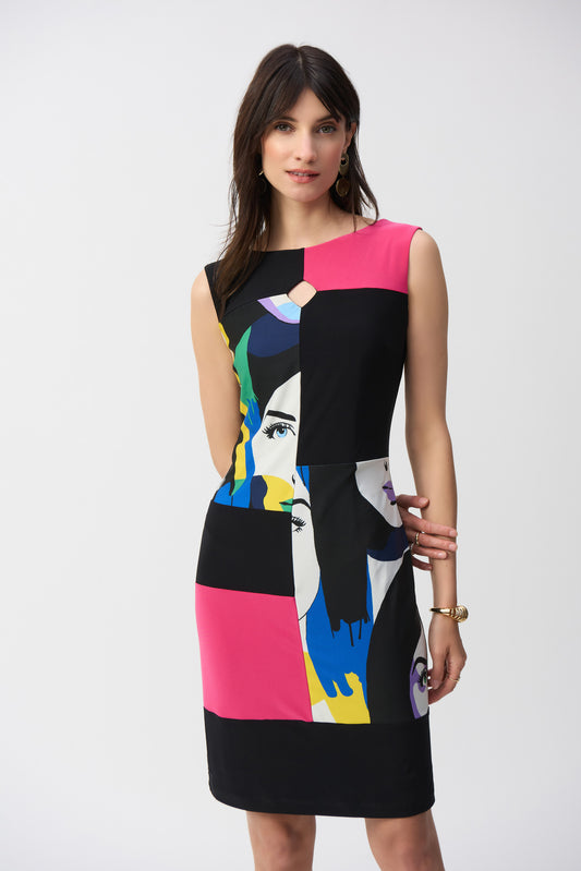 Joseph Ribkoff Color Block Sheath Dress Vanilla/Multi 251177