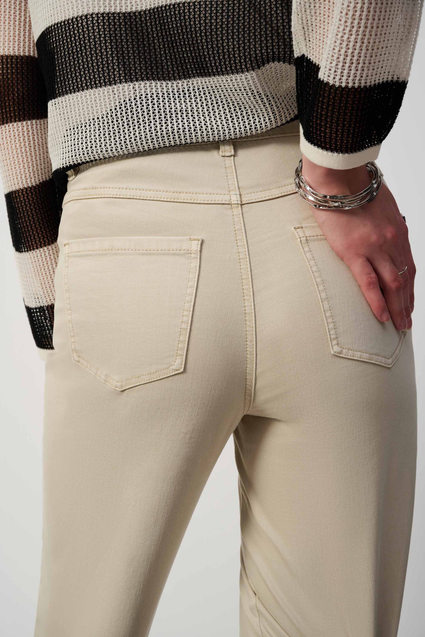 Joseph Ribkoff Culotte Jeans w/Embellished Front Seam Moonstone 251901