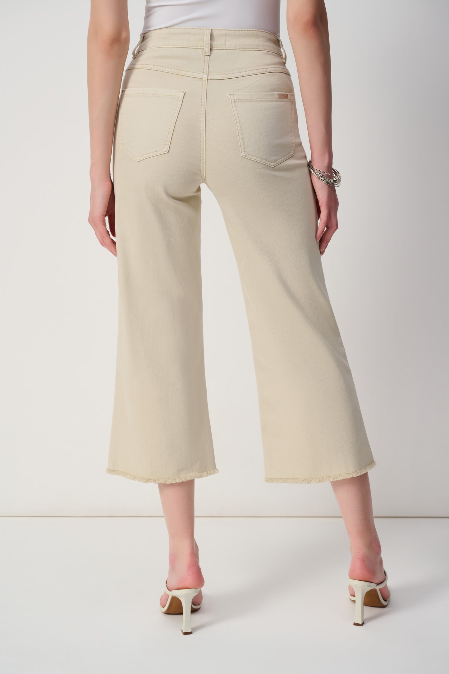Joseph Ribkoff Culotte Jeans w/Embellished Front Seam Moonstone 251901