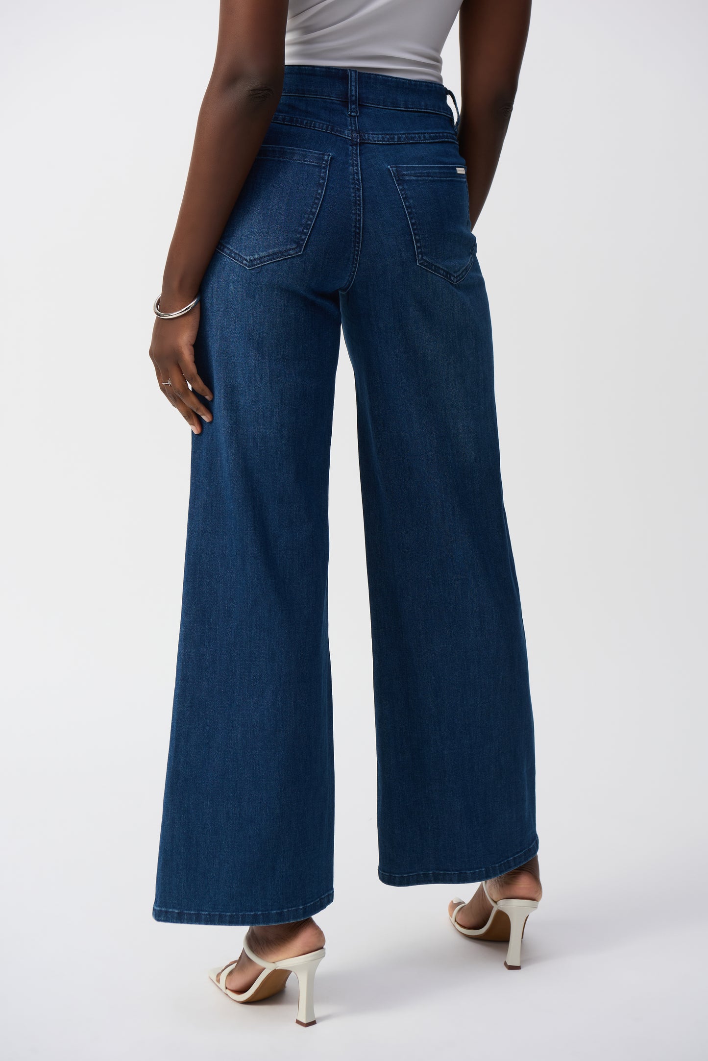 Joseph Ribkoff Goldie Classic Wide-Leg Stretch Jeans Denim Medium Blue 251968