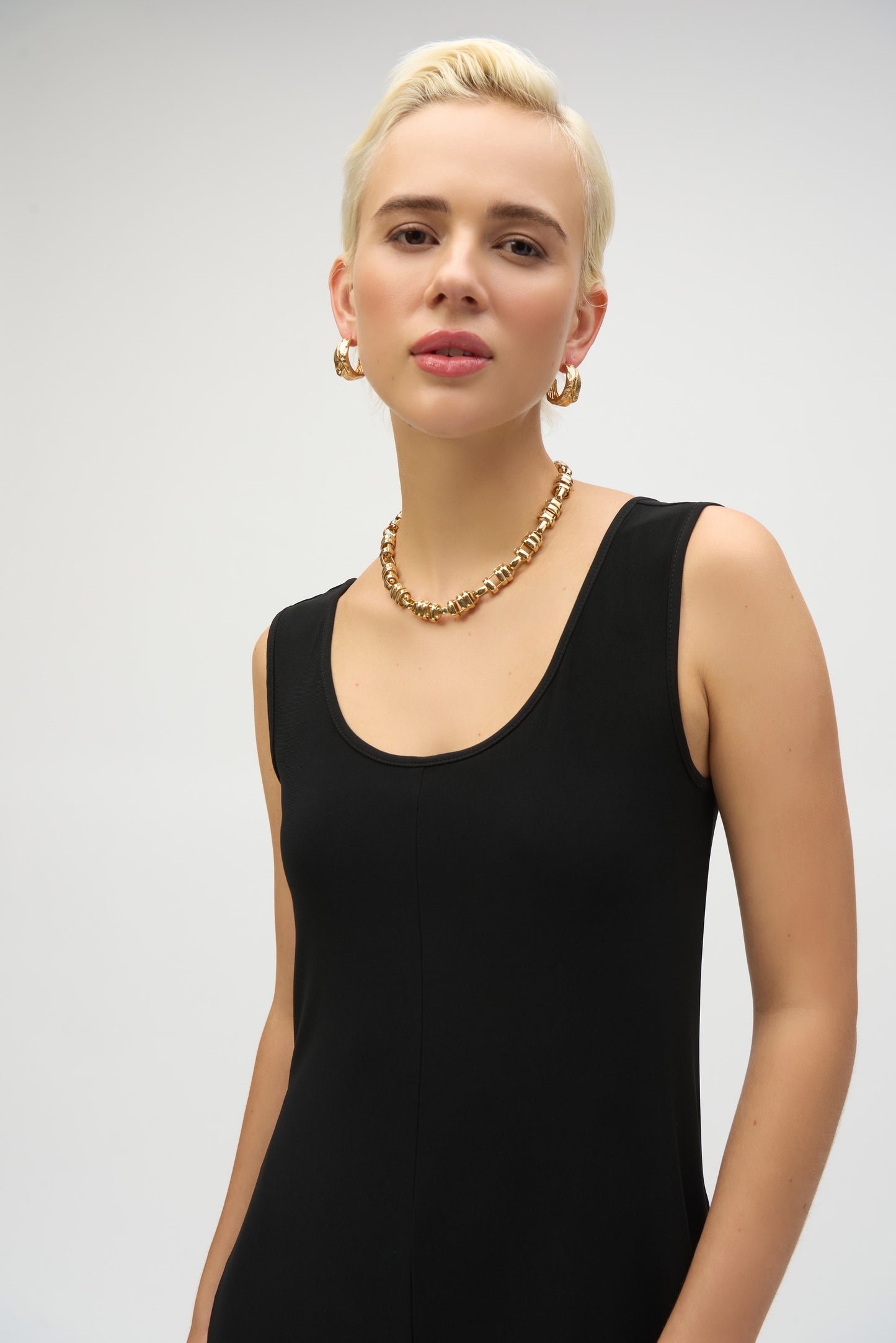 Joseph Ribkoff Wide-Leg Sleeveless Jumpsuit Black 252056
