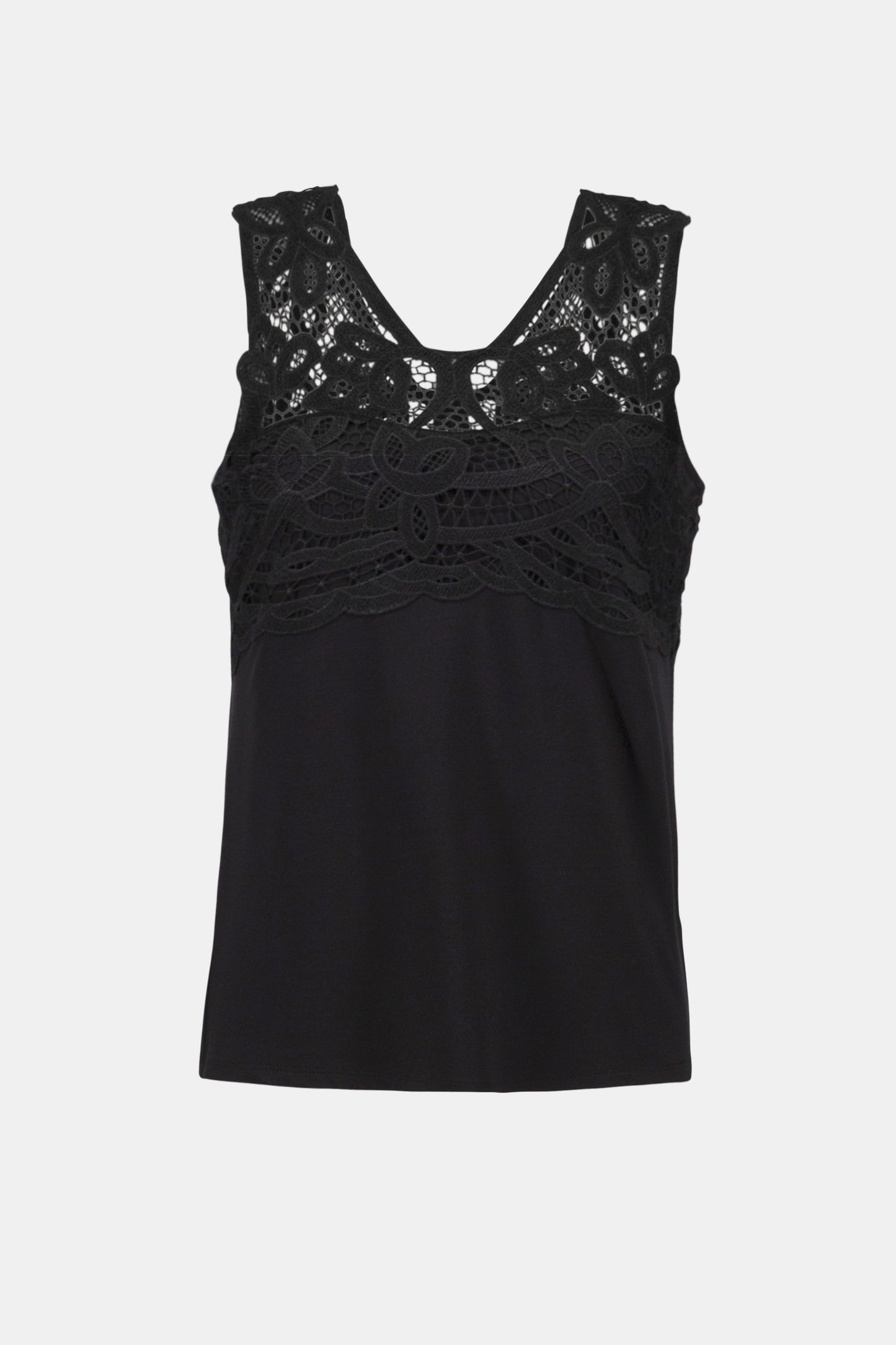 Joseph Ribkoff Straight Camisole w/Guipure Detail Black 252076