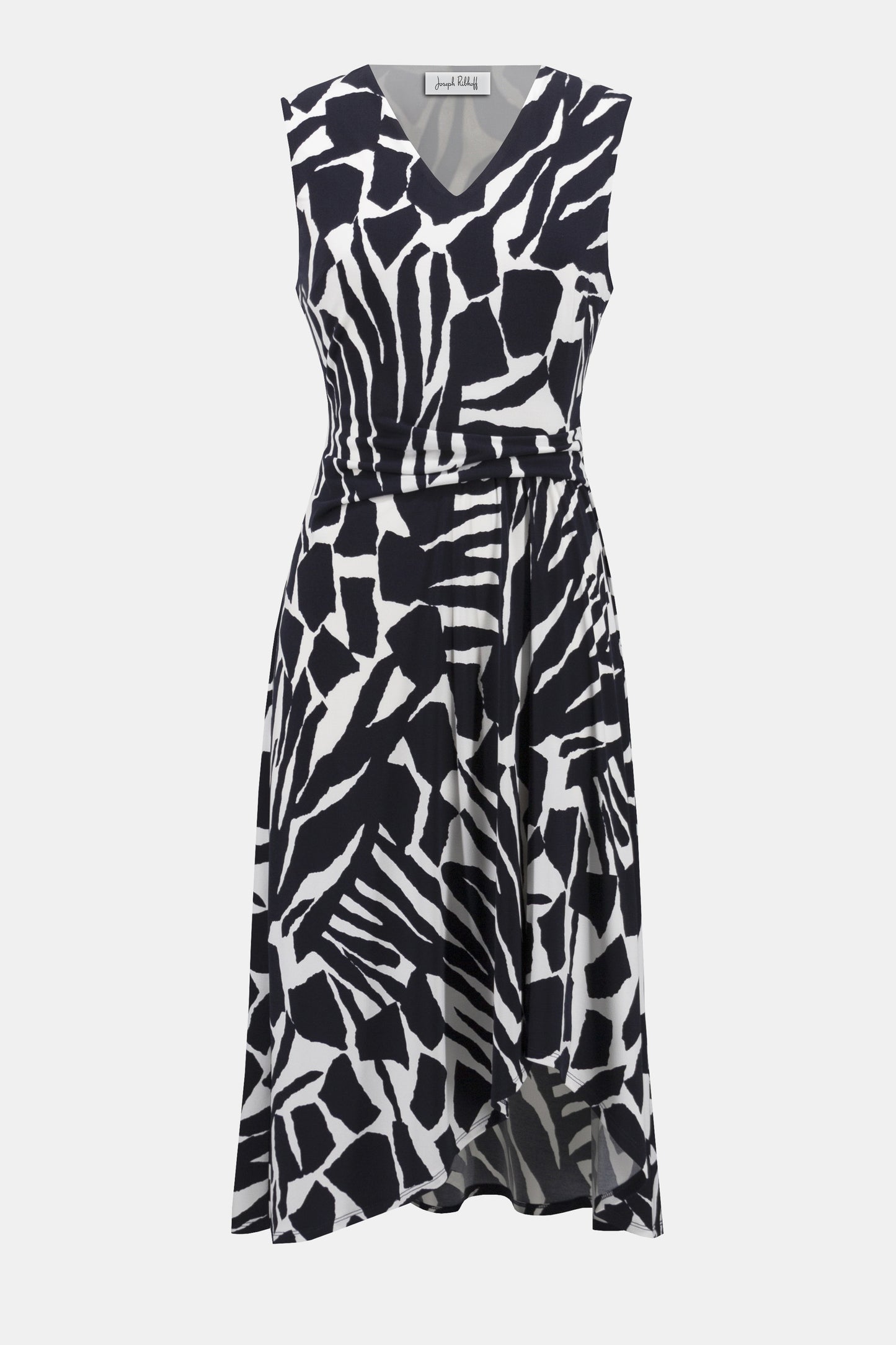 Joseph Ribkoff Abstract Print Fit & Flare Dress Vanilla/Midnight Blue 252199