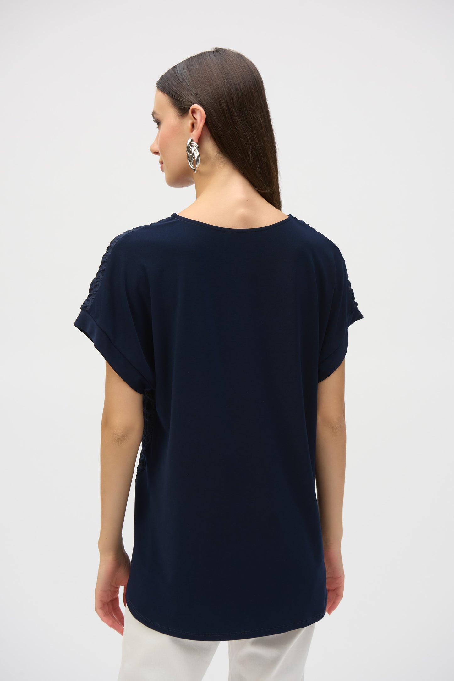 Joseph Ribkoff Bubble Jacquard Top Midnight Blue 252213