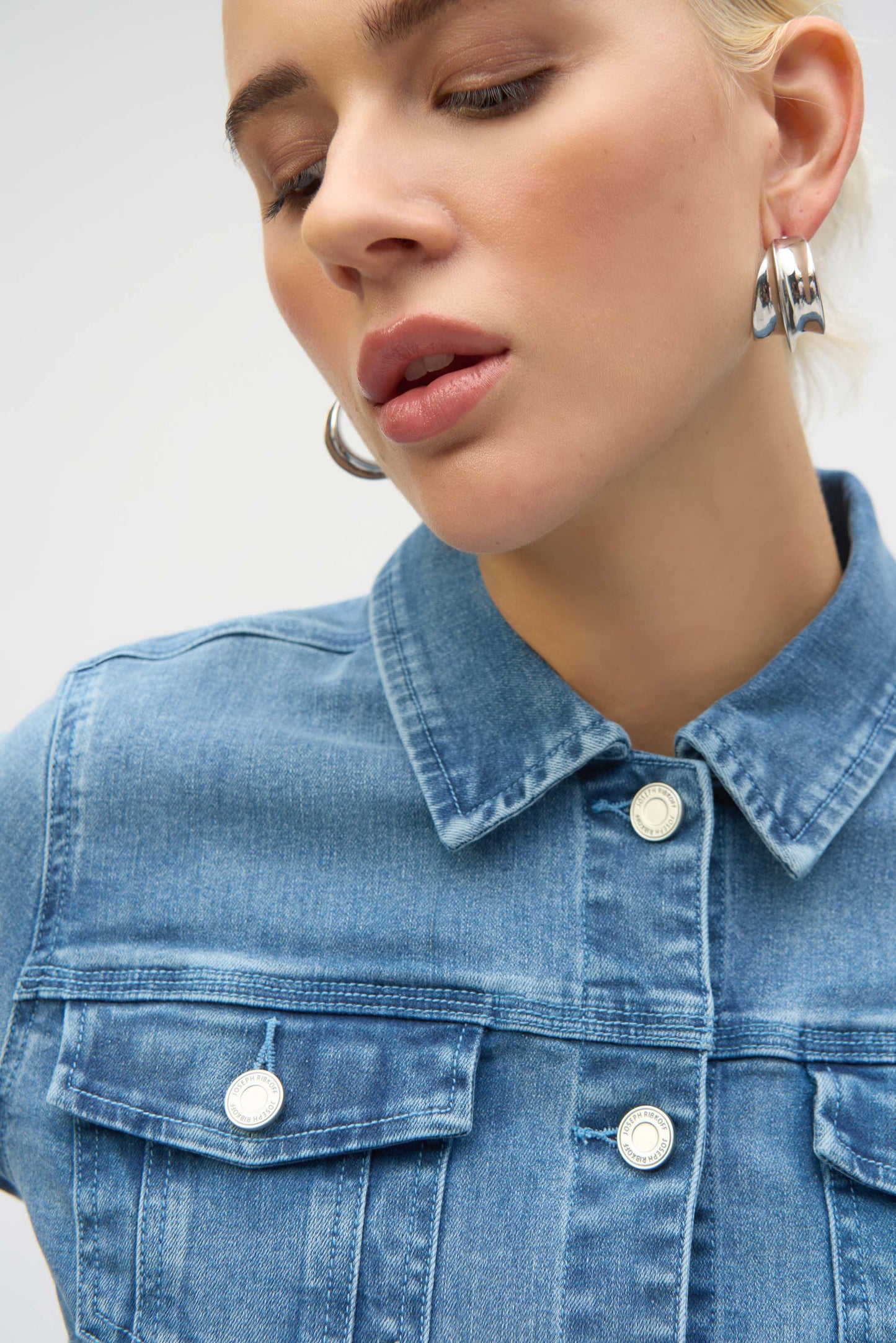 Joseph Ribkoff Stretch Denim Jacket w/Embroidery Denim Medium Blue 252911