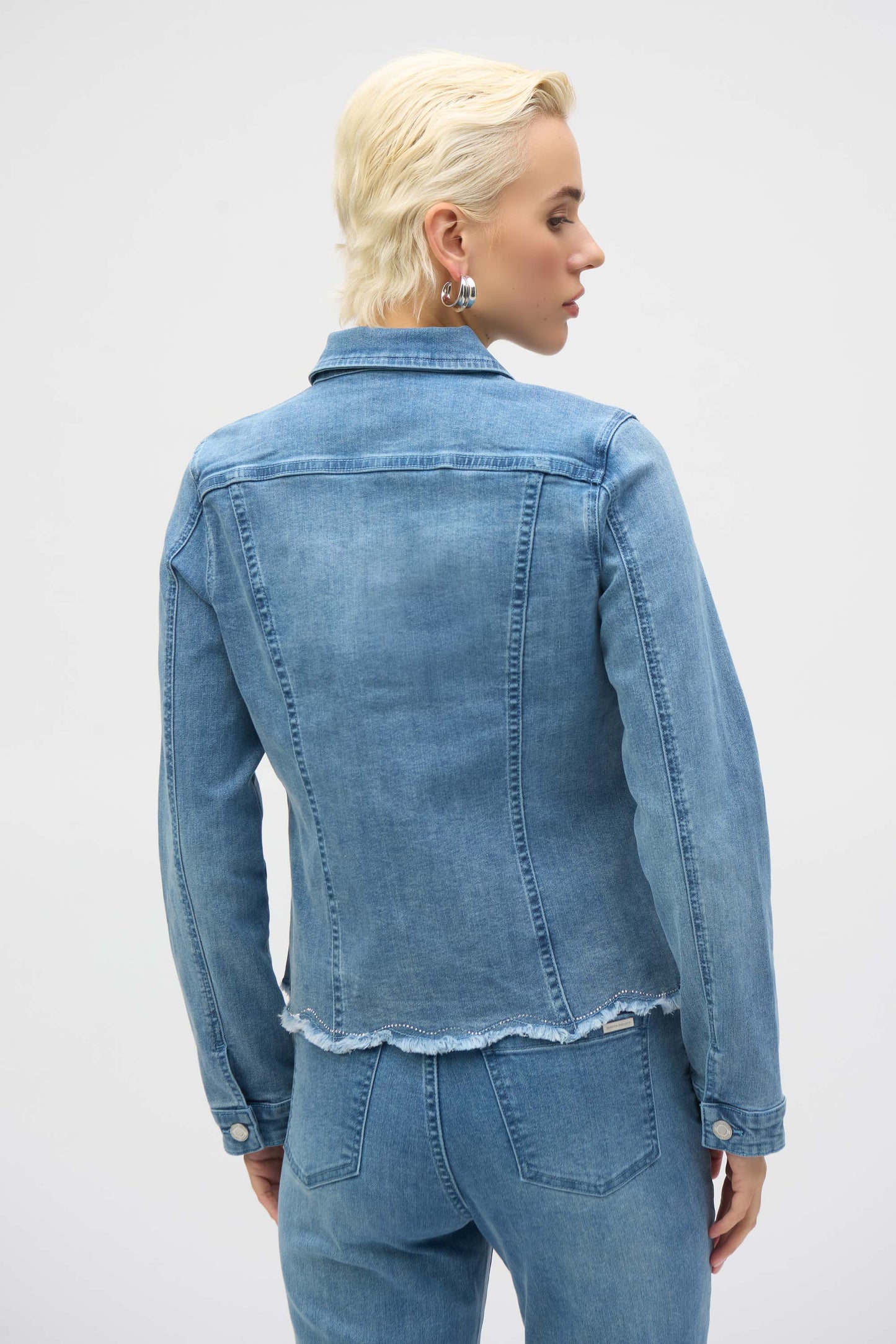 Joseph Ribkoff Stretch Denim Jacket w/Embroidery Denim Medium Blue 252911