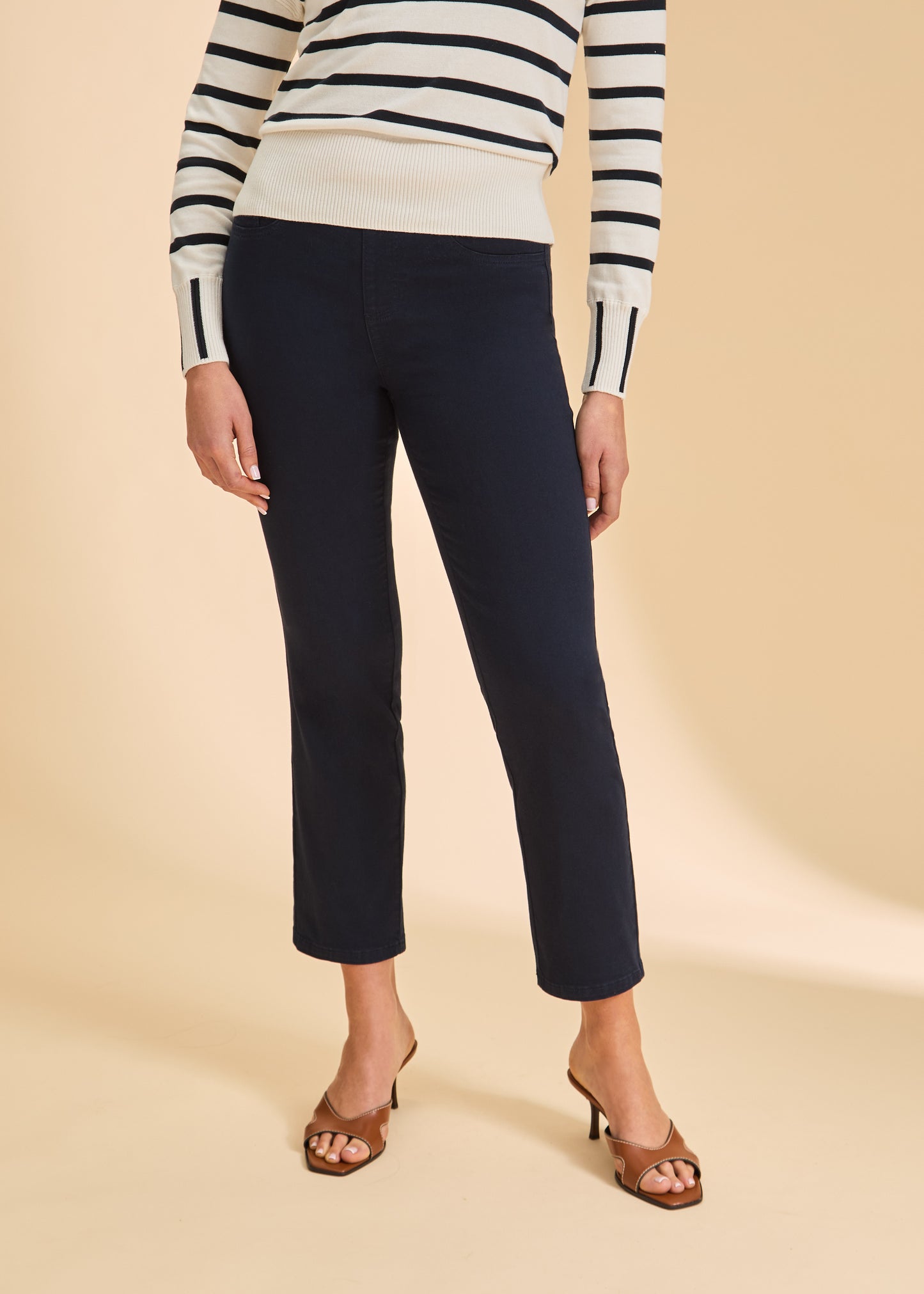 FDJ Pull-On Straight Ankle Denim Navy 2531511