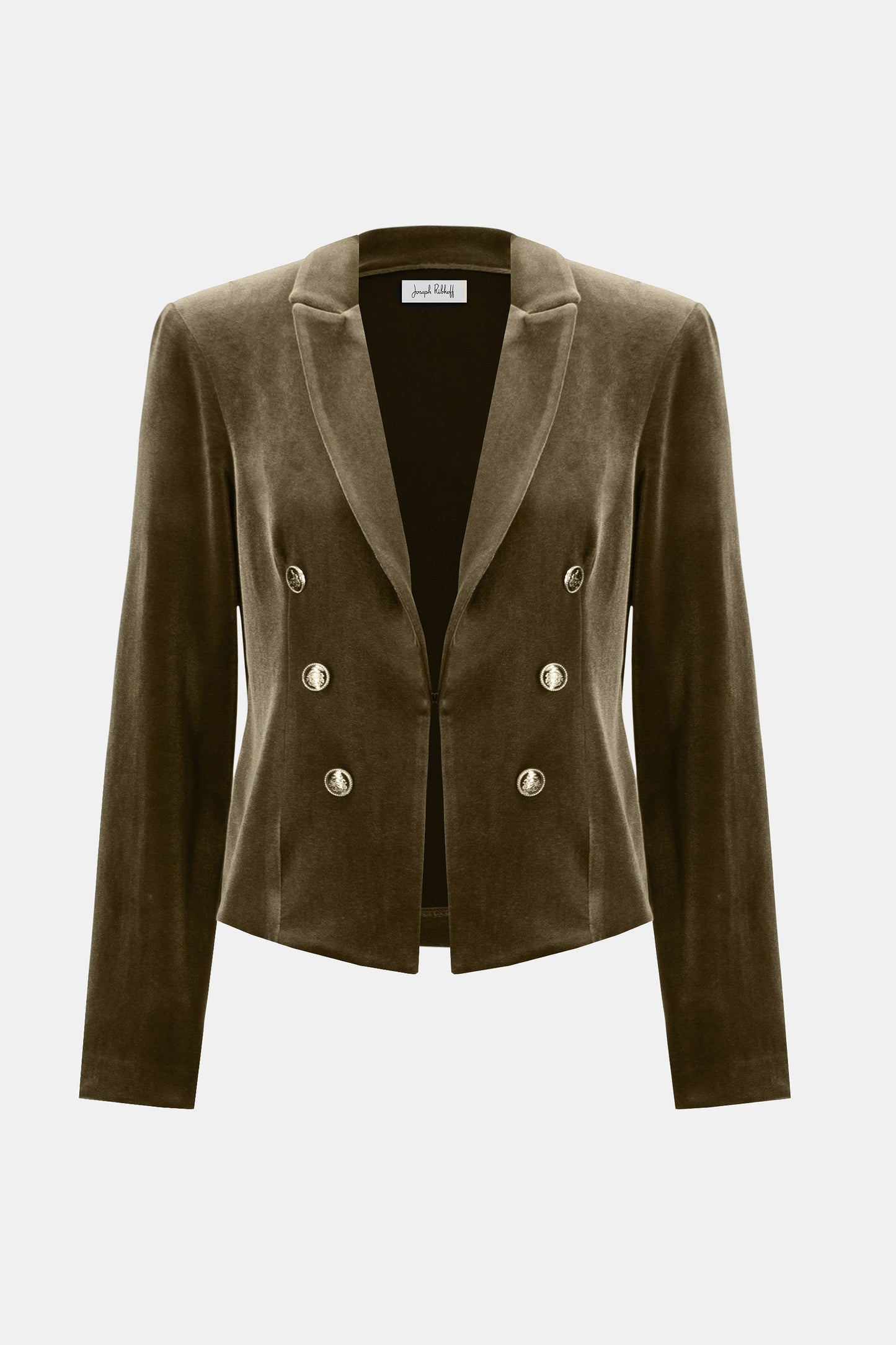 Joseph Ribkoff Velvet Knit Fitted Blazer Khaki 253193