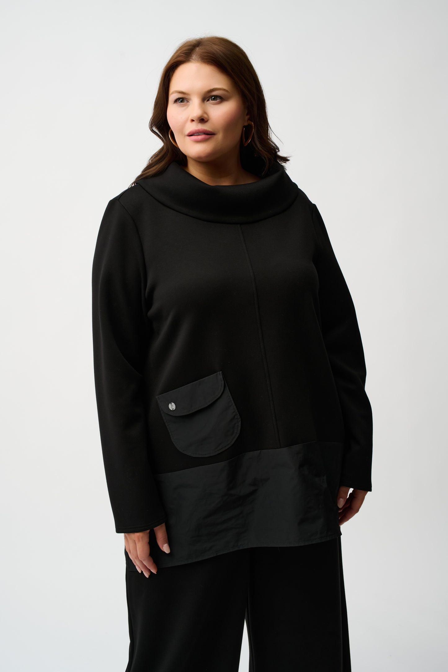Joseph Ribkoff Scuba Jersey and Memory Trapeze Tunic Black 254004