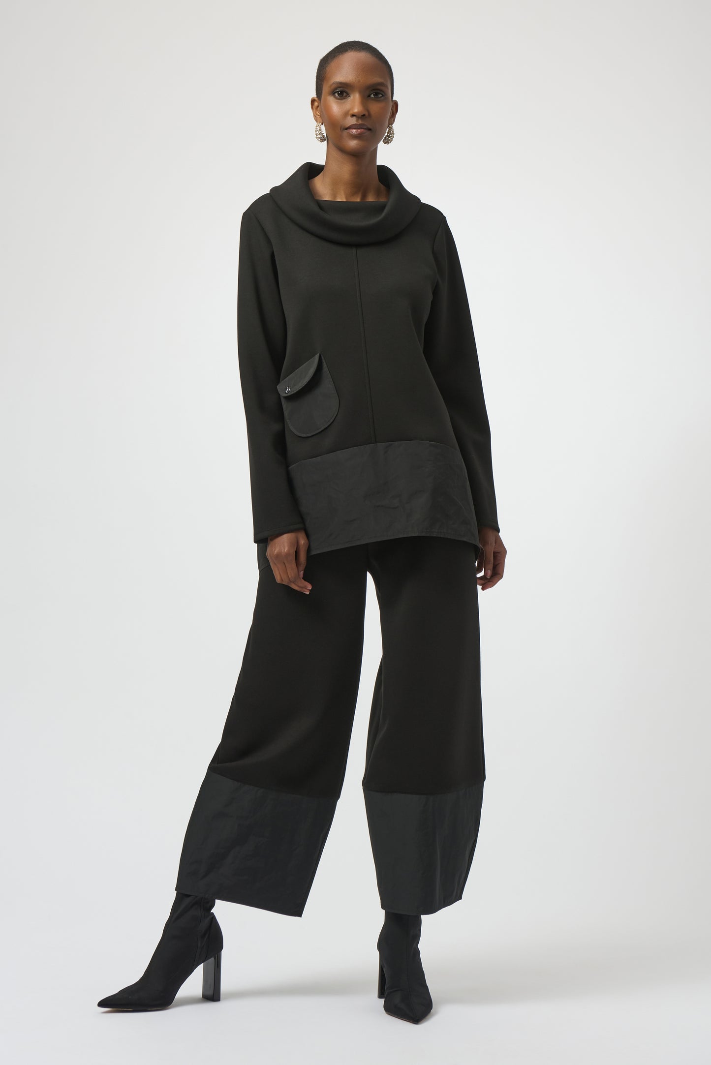 Joseph Ribkoff Scuba Jersey and Memory Trapeze Tunic Black 254004