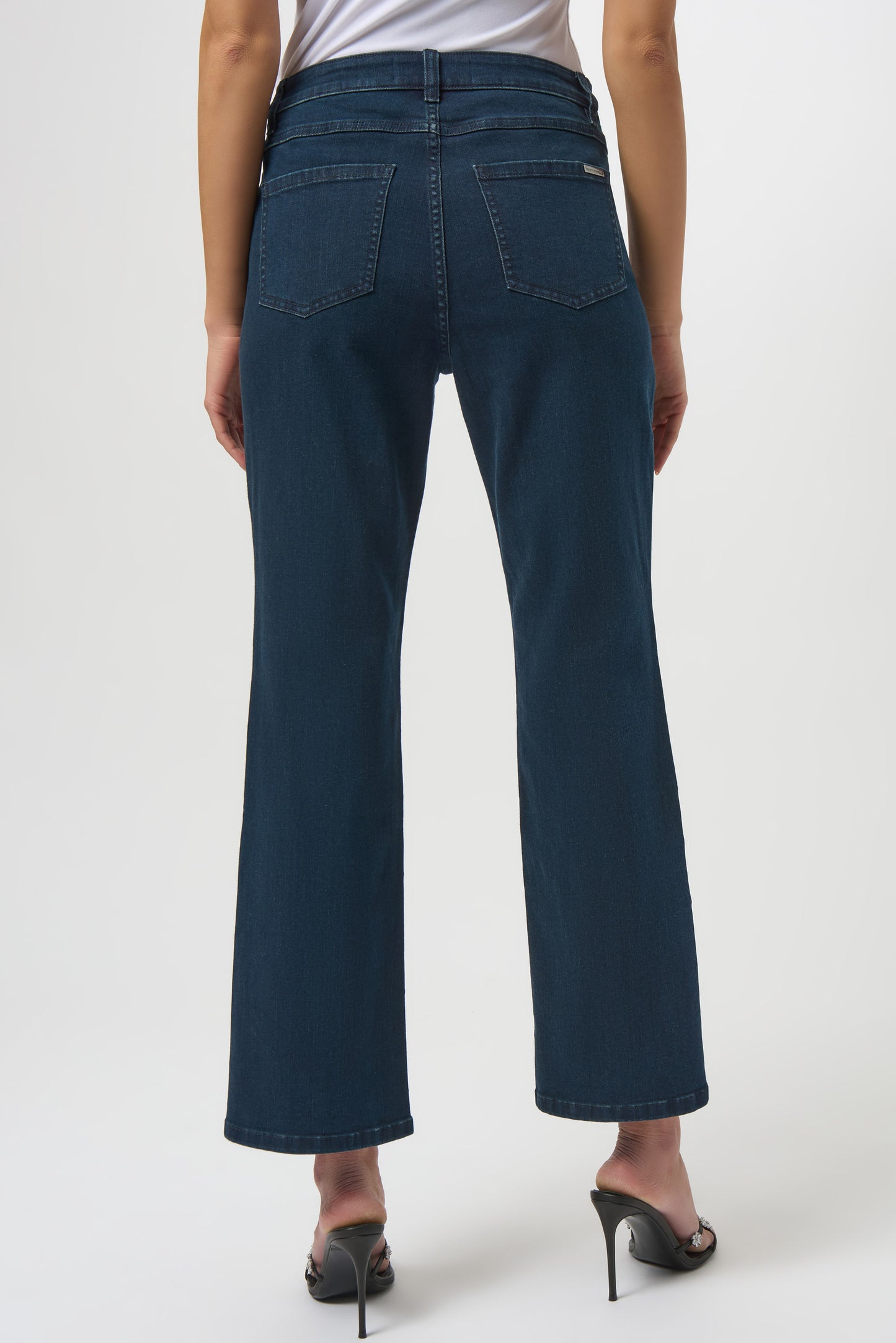 Joseph Ribkoff Classic Straight Leg Jeans w/Rhinestone Hem Dark Denim Blue 254917