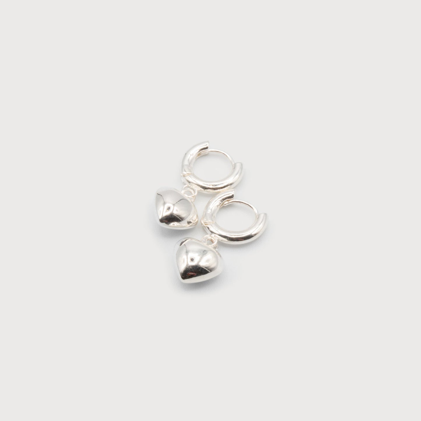 Caracol Silver Heart Charm on Hoops 2600-SLV